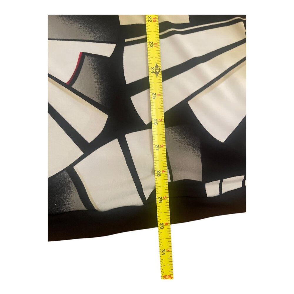 WHITE HOUSE BLACK MARKET Geo Abstract Beige Black Sexy Jersey Dress Size XS Y2K - Picture 4 of 8